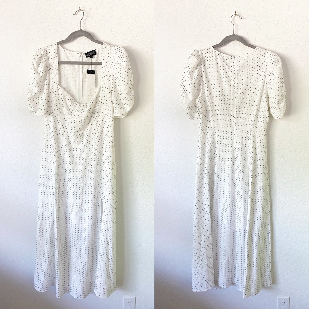NWT Danielle Bernstein Polka Dot Midi Dress - Picture 2 of 4